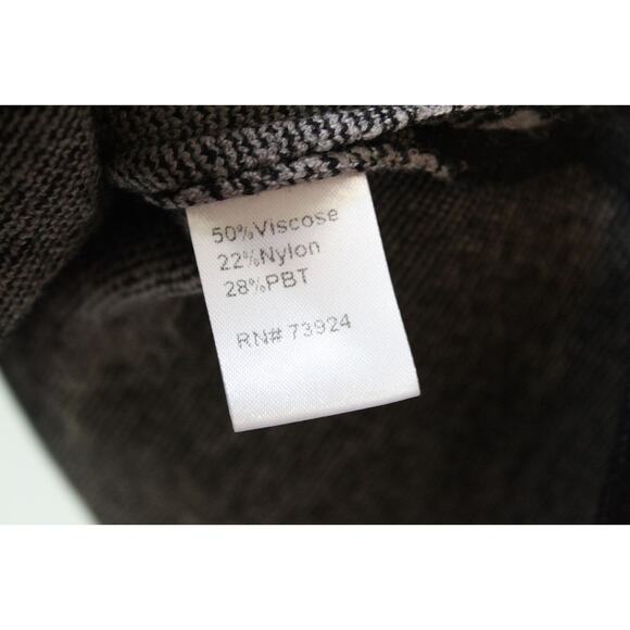 NWT Ming Wang Relaxed Fit Cozy Knit Cardigan Black Gray Petite Small PS H13896 - Picture 10 of 10